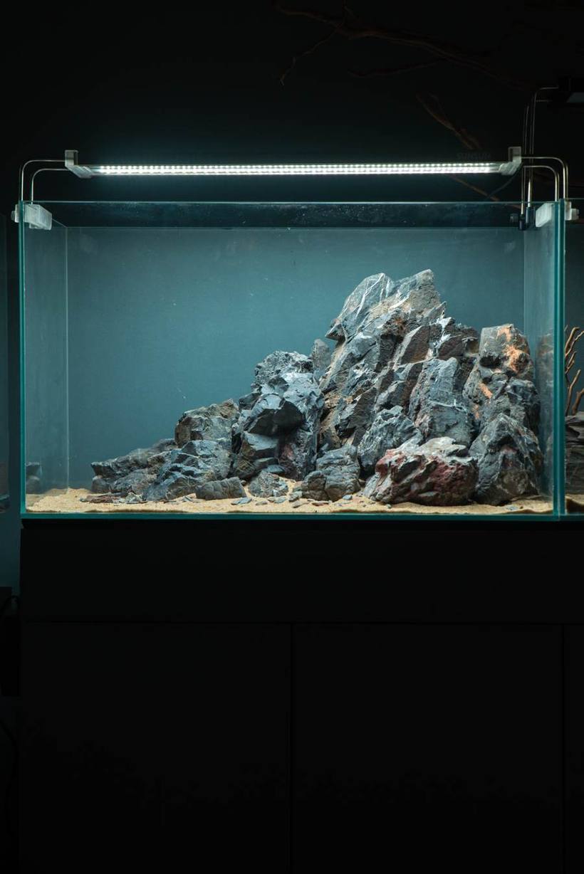Custom rock hardscape in tank
